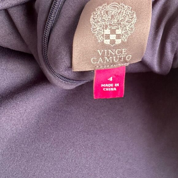 Vince Camuto Velvet Sheath Bell Sleeve Navy Dress Size 4 - Picture 4 of 4